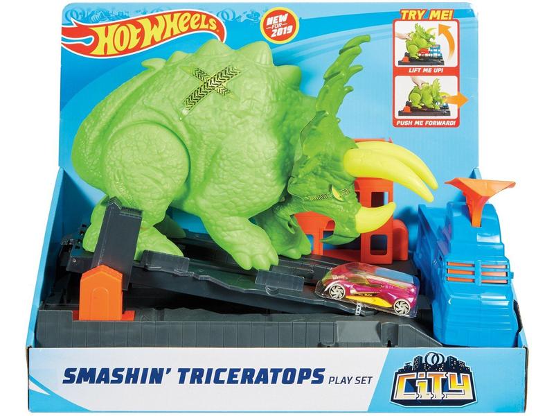 Pista Ataque do Triceratops Hot Wheels City Gbf97 Mattel - Pistas